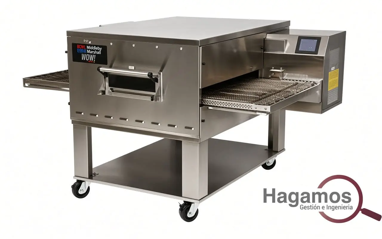 horno-para-pizza-con-banda-transportadora Horno transportador de cadena WOW PS640 Middleby Marshall alta eficiencia