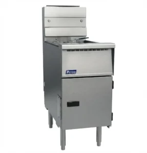 Freidora a gas Pitco SG14R de alto rendimiento en acero inoxidable para restaurantes y negocios de comida rápida.
