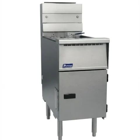 Freidora a gas Pitco SG14R de alto rendimiento en acero inoxidable para restaurantes y negocios de comida rápida.
