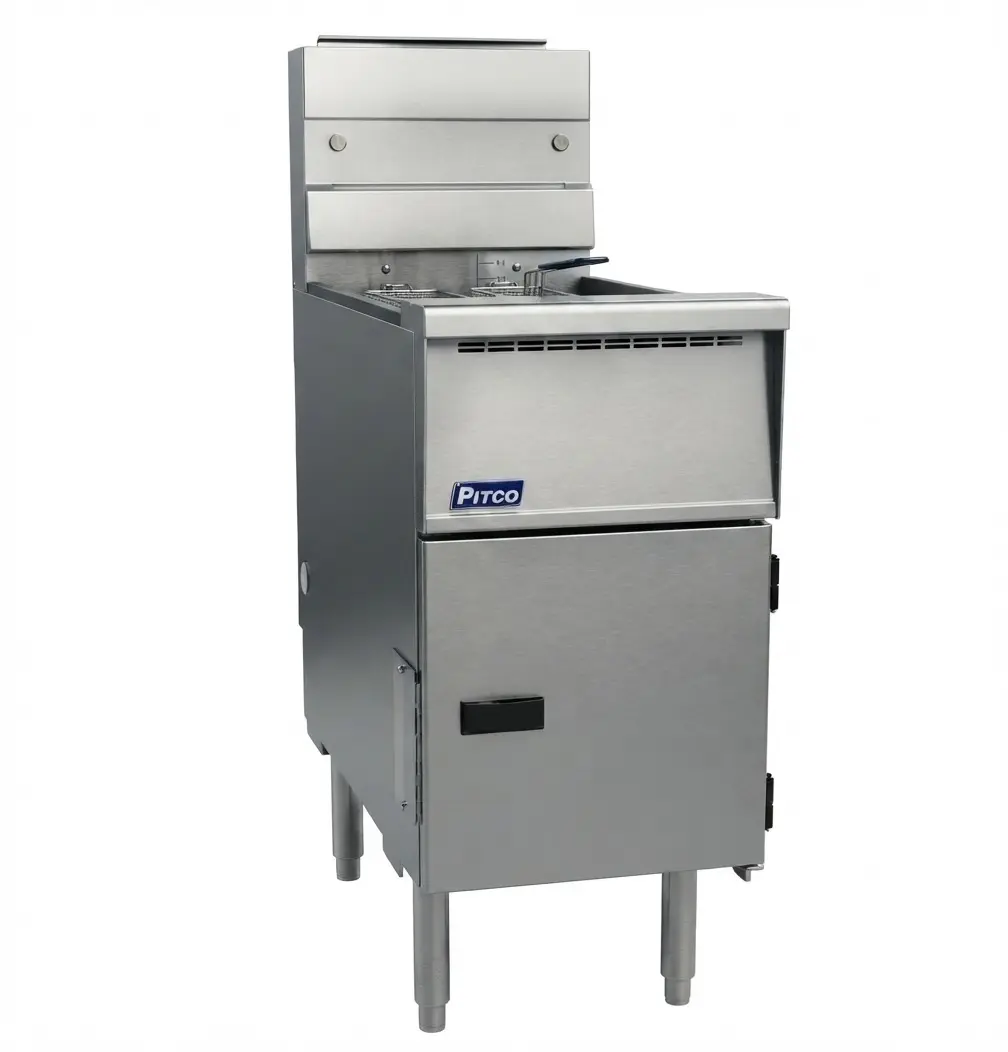 Freidora a gas Pitco SG14R de alto rendimiento en acero inoxidable para restaurantes y negocios de comida rápida.